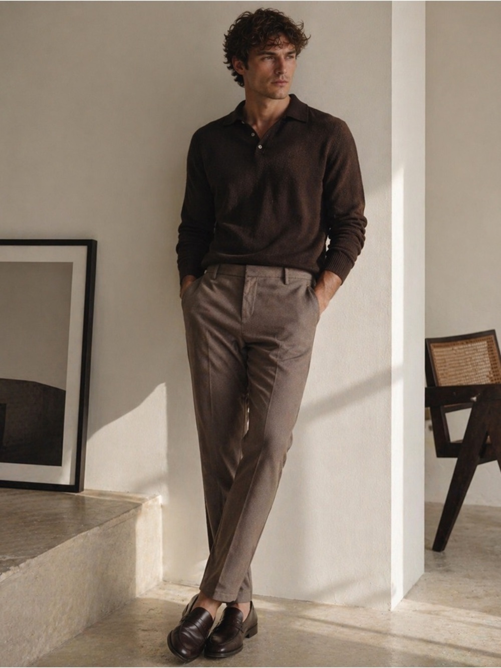 DONDUP Made in Italy Tailored Trousers Brown Textured Colorway NWT $275